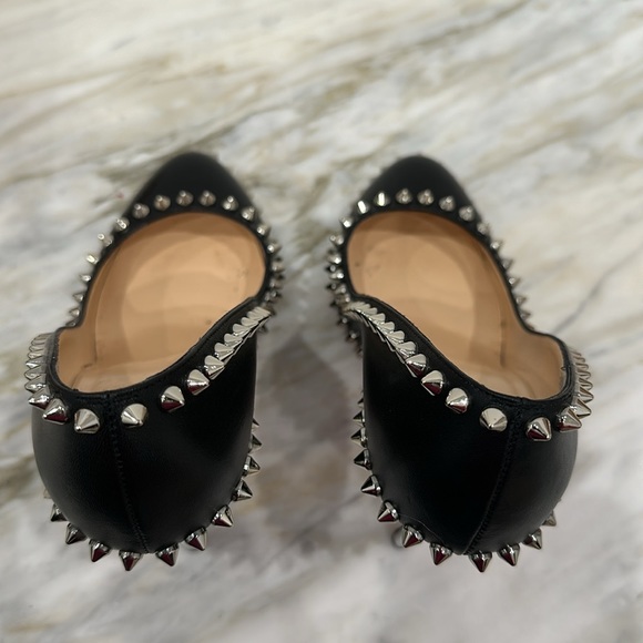 CHRISTIAN LOUBOUTIN DORISPIKY 100 KID/SPECCHIO HEEL 35.5 5.5 BLACK/SILVER - Picture 6 of 8